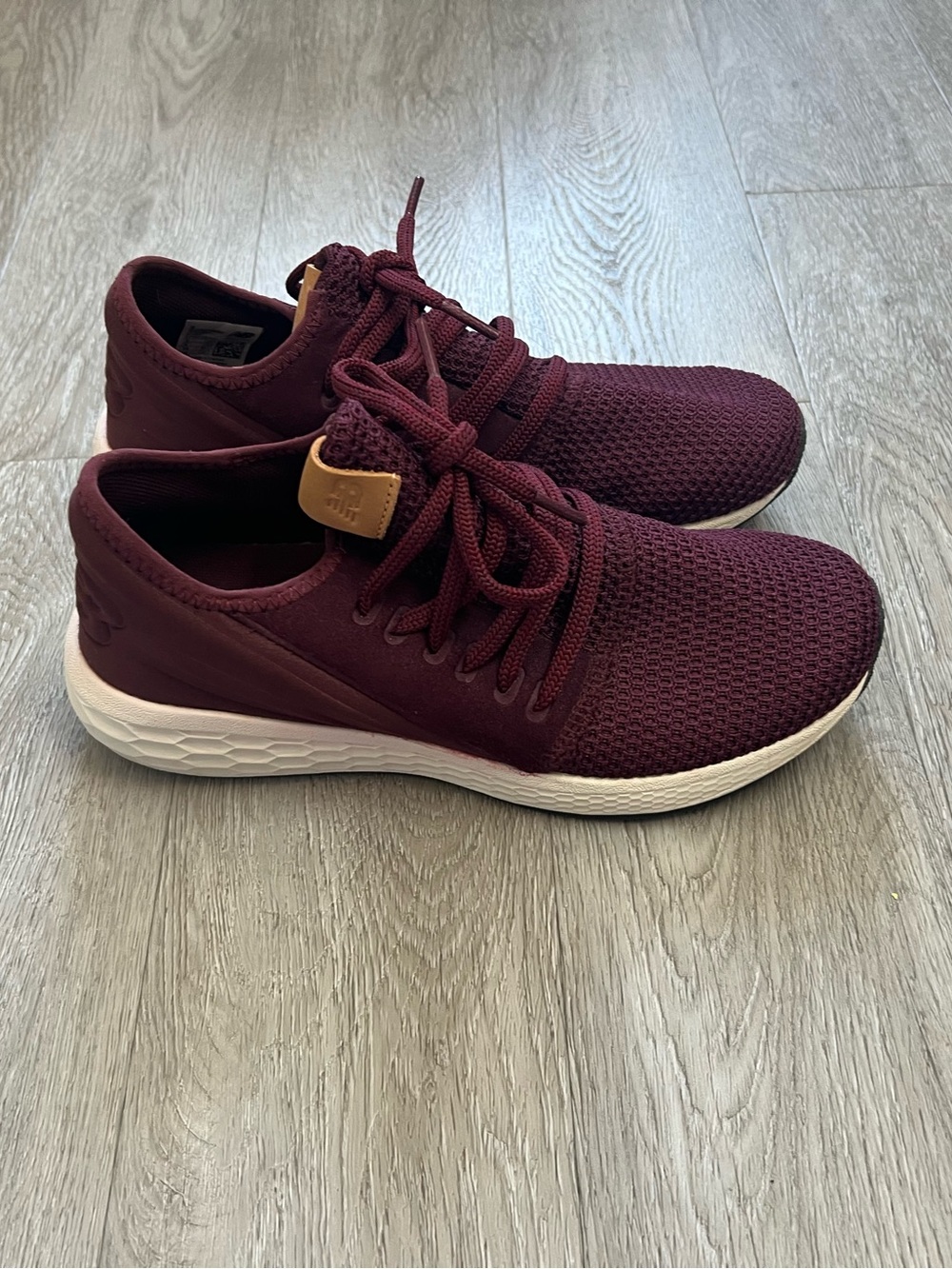 Women's Athletic Knit Sneakers in Burgundy - Picture 2 of 4